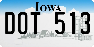 IA license plate DOT513