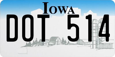 IA license plate DOT514