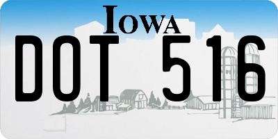 IA license plate DOT516