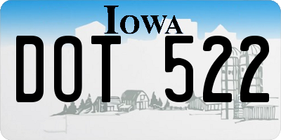 IA license plate DOT522