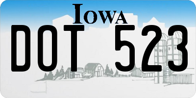 IA license plate DOT523