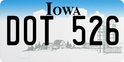 IA license plate DOT526