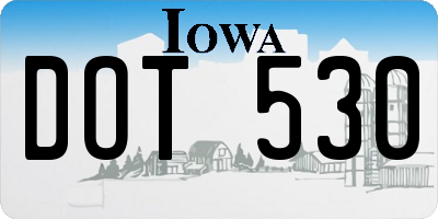 IA license plate DOT530