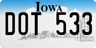 IA license plate DOT533