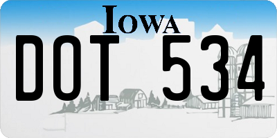 IA license plate DOT534