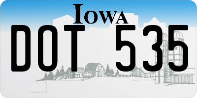 IA license plate DOT535