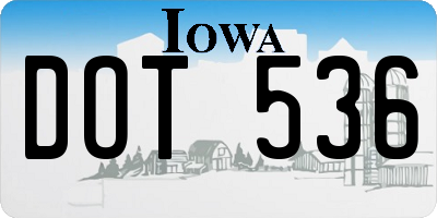 IA license plate DOT536