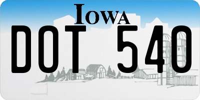 IA license plate DOT540