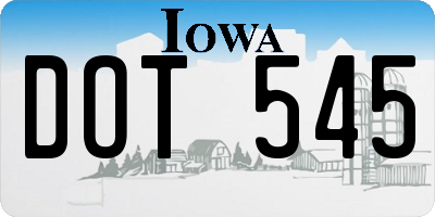 IA license plate DOT545