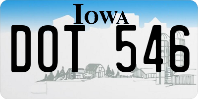 IA license plate DOT546