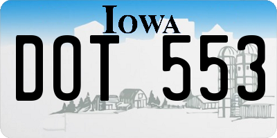 IA license plate DOT553