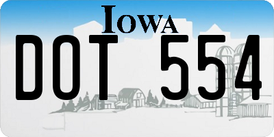 IA license plate DOT554