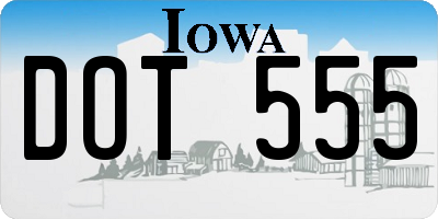 IA license plate DOT555