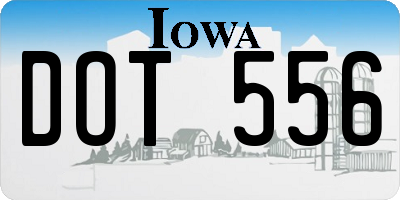 IA license plate DOT556