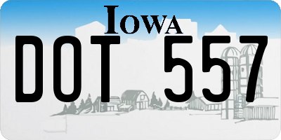 IA license plate DOT557