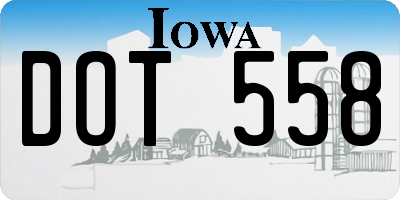 IA license plate DOT558