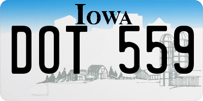 IA license plate DOT559