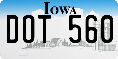 IA license plate DOT560