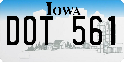 IA license plate DOT561