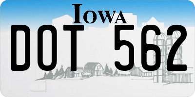 IA license plate DOT562