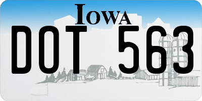 IA license plate DOT563
