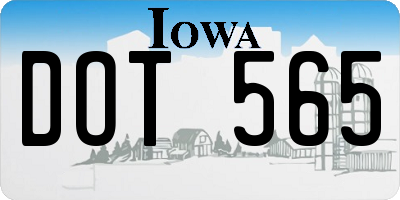 IA license plate DOT565