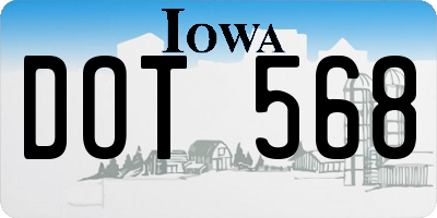 IA license plate DOT568