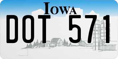 IA license plate DOT571
