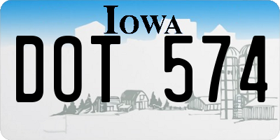 IA license plate DOT574