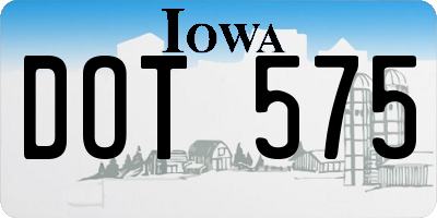 IA license plate DOT575