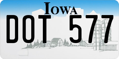 IA license plate DOT577