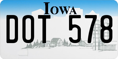 IA license plate DOT578