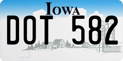 IA license plate DOT582