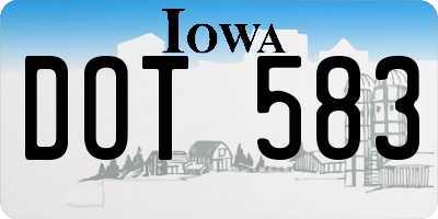 IA license plate DOT583