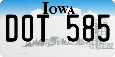 IA license plate DOT585