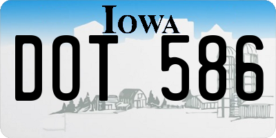 IA license plate DOT586