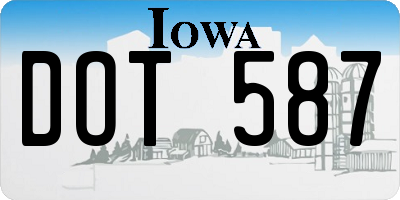 IA license plate DOT587