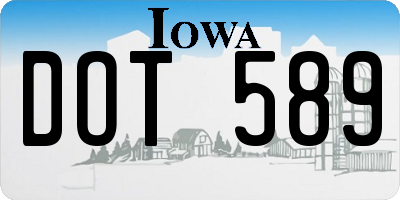 IA license plate DOT589