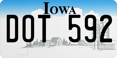 IA license plate DOT592