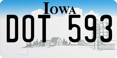 IA license plate DOT593