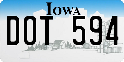 IA license plate DOT594