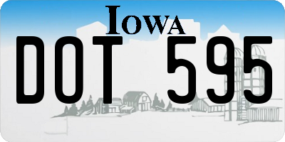 IA license plate DOT595