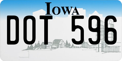 IA license plate DOT596