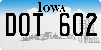 IA license plate DOT602
