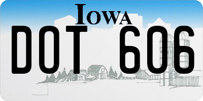 IA license plate DOT606