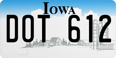 IA license plate DOT612