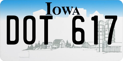 IA license plate DOT617