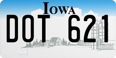 IA license plate DOT621