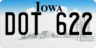 IA license plate DOT622