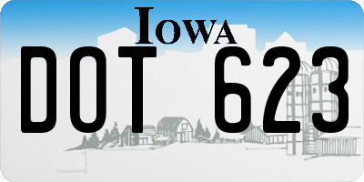 IA license plate DOT623
